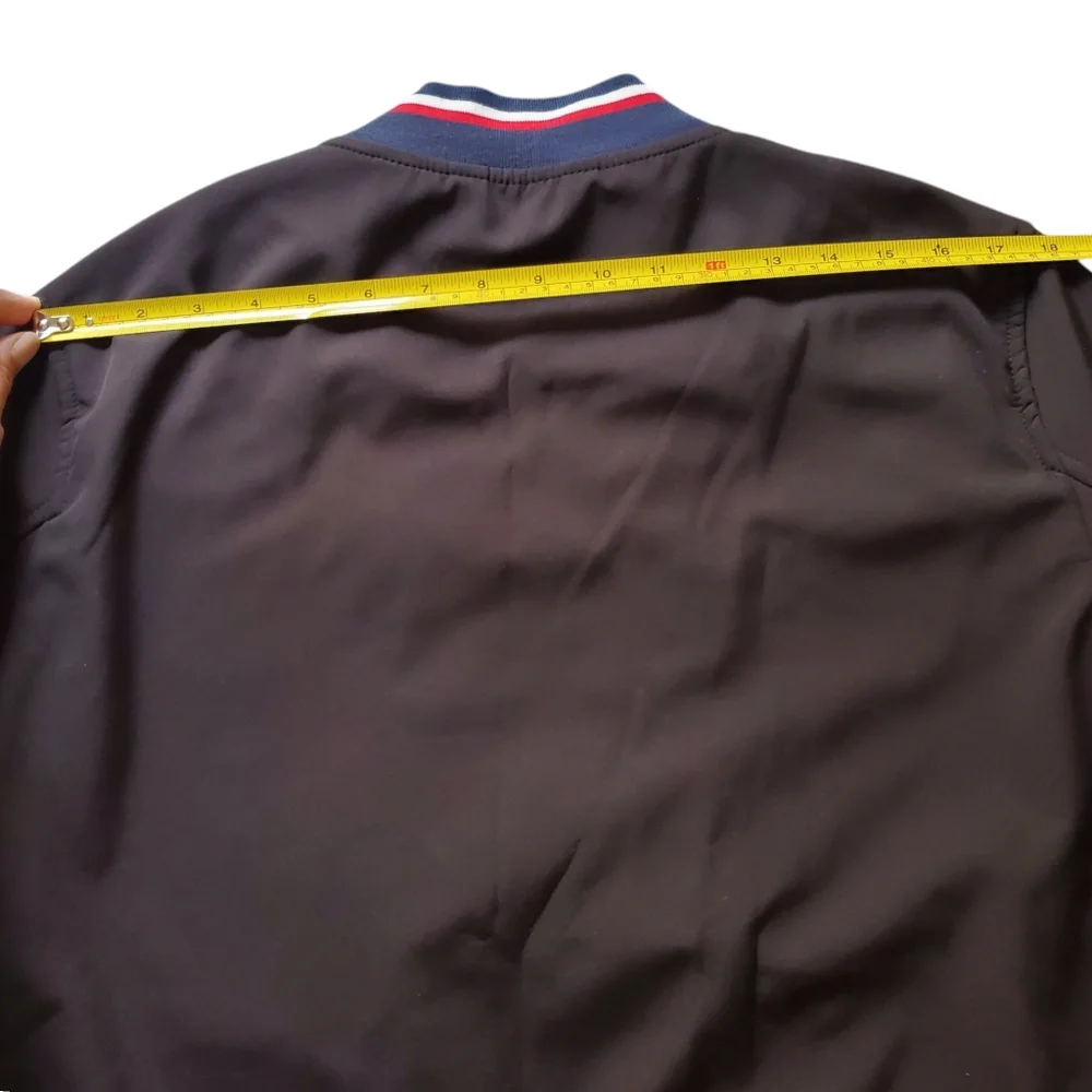 Men's Water Wind Resistant Breathable Black Bomber Jacket Pockets